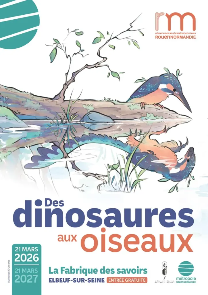 À Elbeuf, une exposition gratuite relie dinosaures et oiseaux jusqu’au 21 mars 2027