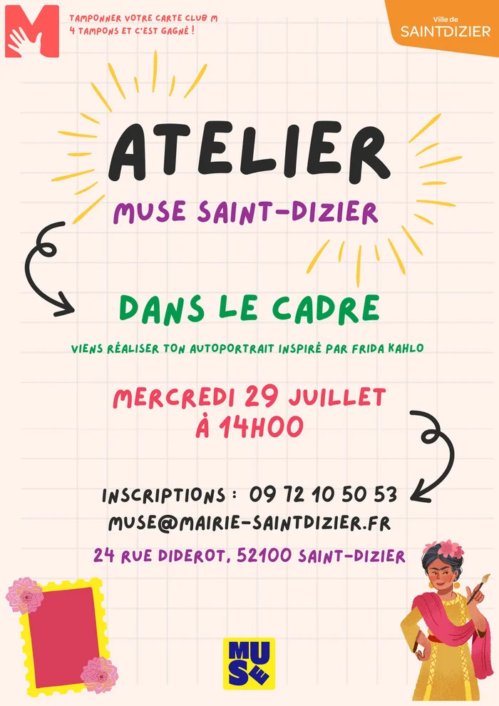 Saint-Dizier : atelier Frida Kahlo gratuit le 29 juillet: ce qu'il faut retenir