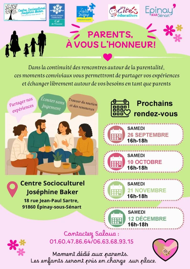 Parents à Épinay-sous-Sénart : atelier gratuit le 12 décembre: ce qu'il faut retenir