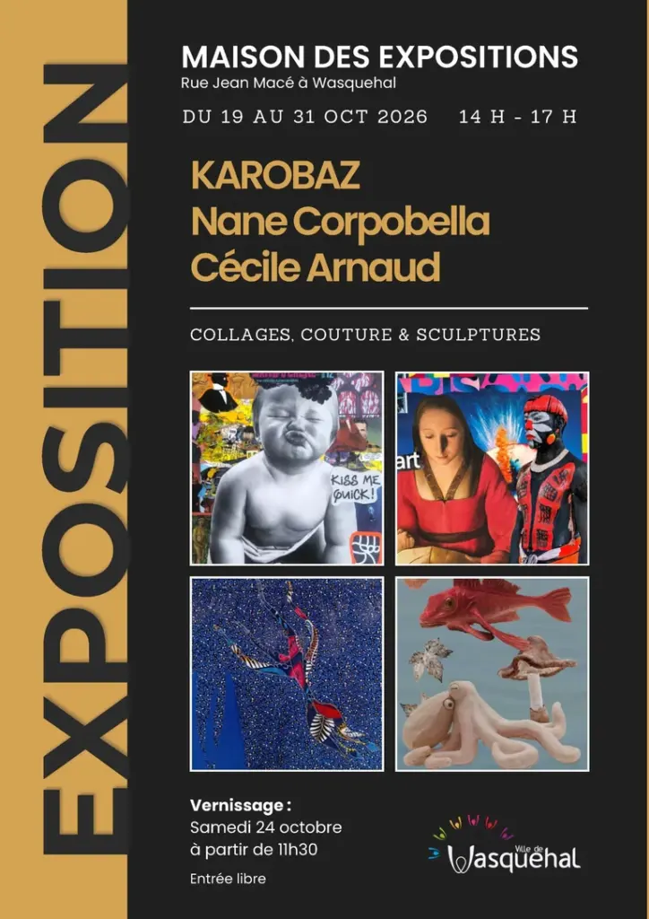 Trois artistes à voir à Wasquehal : collages, couture et sculptures